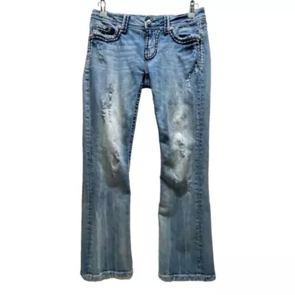 Miss Me Jeans Women's Sz 27 Blue Easy Boot JE5014E2R Missing Button Please Read - Picture 1 of 15